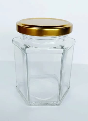 Hexagonal eco glass jar — zero plastic packaging